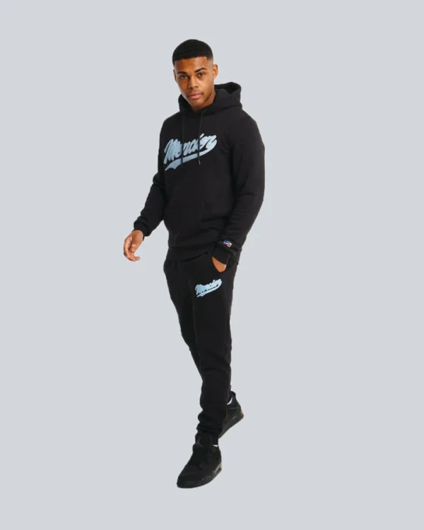 Black Ice Blue Mercier Baseball Hoodie Tracksuit