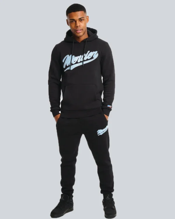 Black Ice Blue Mercier Baseball Hoodie