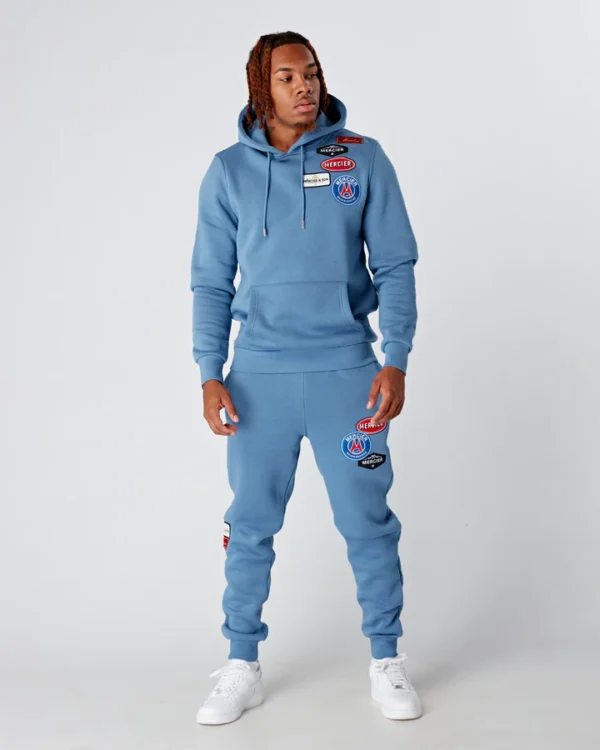 Cool Blue MERCIER BADGE Hoodie Tracksuit