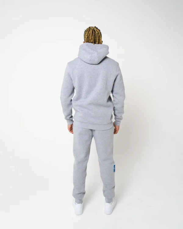 Grey Marl Cobalt Badge Hoodie Tracksuit