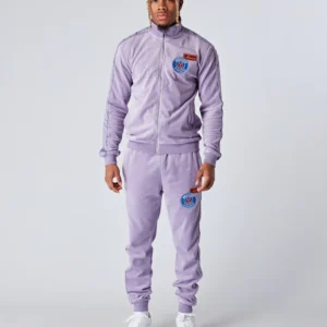 Lilac Velour LUX Badge Track Top