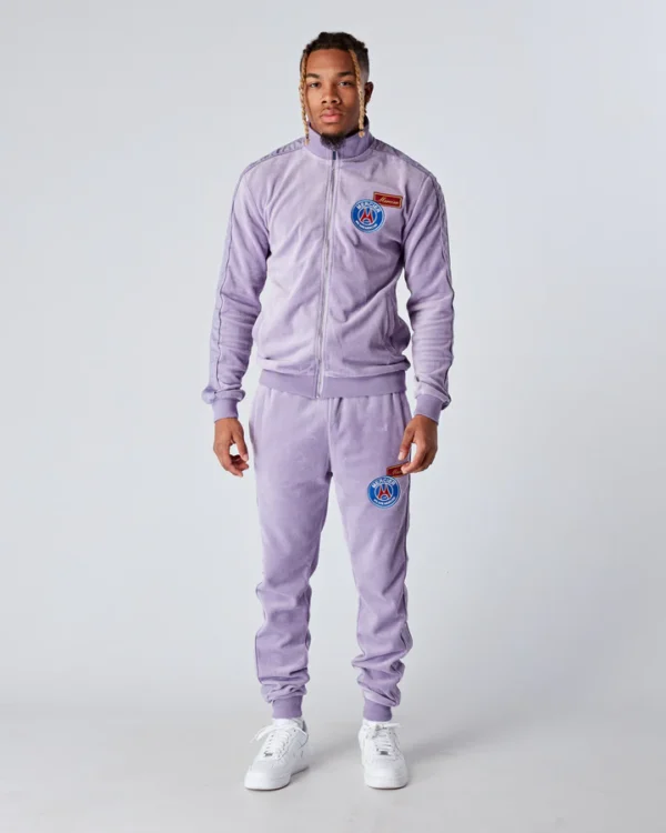 Lilac Velour LUX Badge Track Top