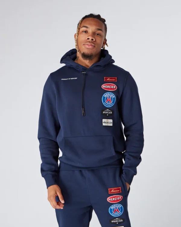 Navy Mercier Hybrid Badge Hoodie