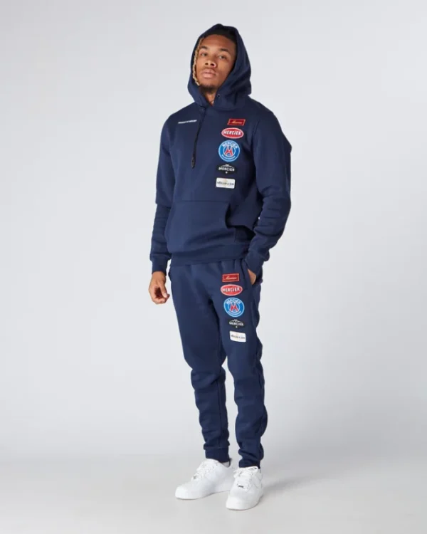 Navy Mercier Hybrid Badge Hoodie