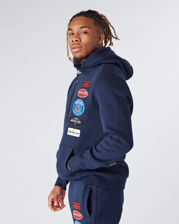 Navy Mercier Hybrid Badge Hoodie