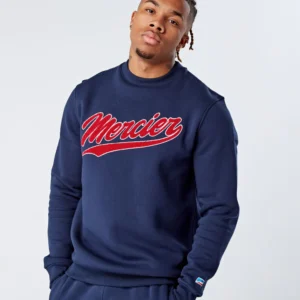 Navy Red Mercier Baseball Crewneck