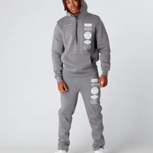 Steel Grey Badge 2.0 Hoodie Tracksuit