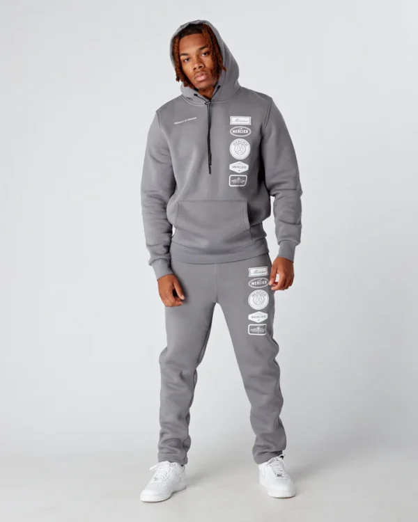 Steel Grey Badge 2.0 Hoodie Tracksuit